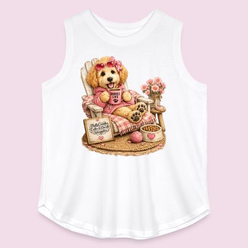 Just Enjoying Life Doodle Dog - Women's Curvy Relaxed Tank Top