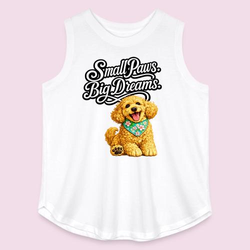 Small Paws Big Dreams Goldendoodle Puppy - Women's Curvy Relaxed Tank Top