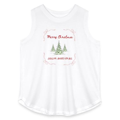 Beautiful Green Christmas Tree Graphic - Women's Curvy Relaxed Tank Top