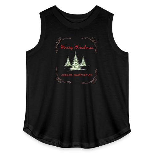 Beautiful Green Christmas Tree Graphic - Women's Curvy Relaxed Tank Top