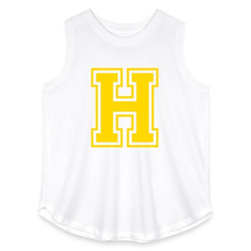 Letter H – Capital Athletic Alphabet Monogram - Women's Curvy Relaxed Tank Top