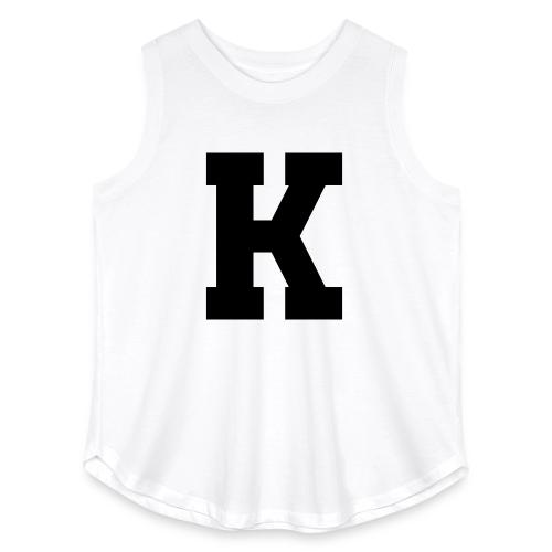 Varsity Letter K Collegiate Font Design - Women's Curvy Relaxed Tank Top