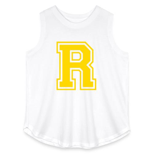 Letter R – Capital Athletic Alphabet Monogram - Women's Curvy Relaxed Tank Top
