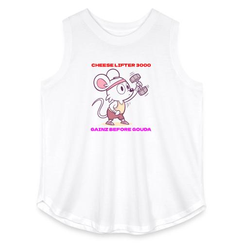 Cheese Lifter 3000 | Funny Gym Rat Mouse tshirt - Women's Curvy Relaxed Tank Top
