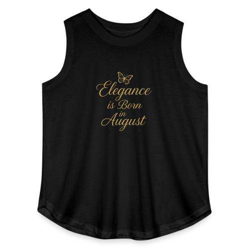 Elegance Is Born in August | Gold Butterfly - Women's Curvy Relaxed Tank Top