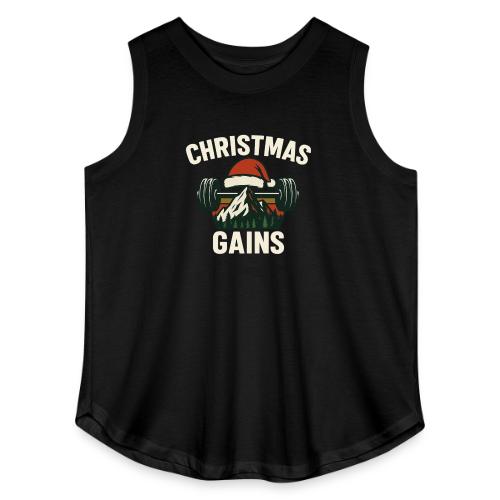 Christmas Gains – Santa Barbell Power - Women's Curvy Relaxed Tank Top