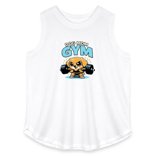 Chibi Dog Gym Workout - Women's Curvy Relaxed Tank Top