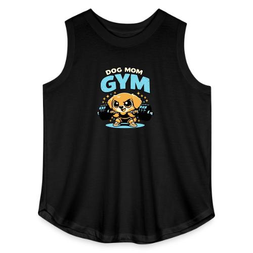 Chibi Dog Gym Workout - Women's Curvy Relaxed Tank Top