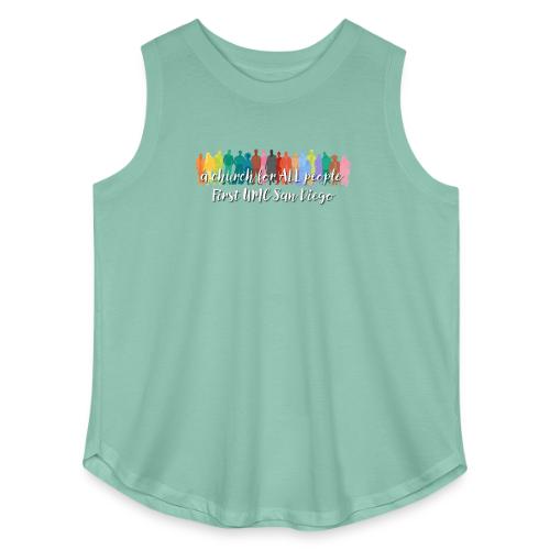 a church for all people - with colorful graphic - Women's Curvy Relaxed Tank Top