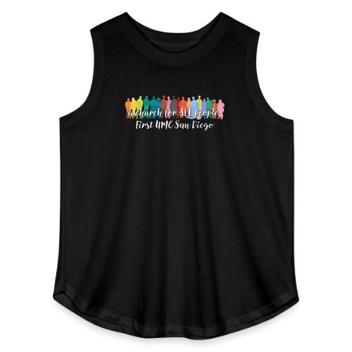 a church for all people - with colorful graphic - Women's Curvy Relaxed Tank Top