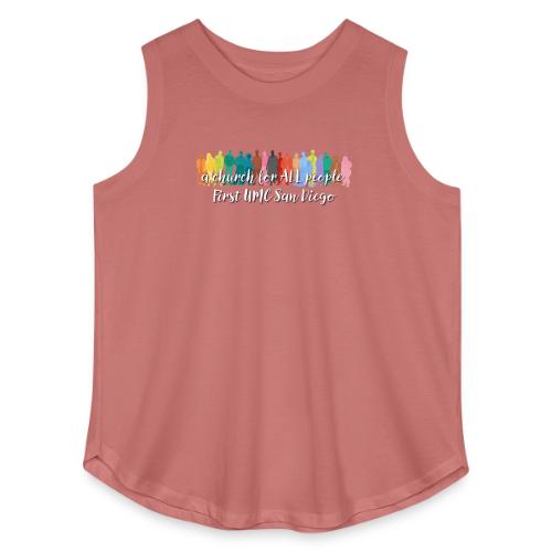a church for all people - with colorful graphic - Women's Curvy Relaxed Tank Top