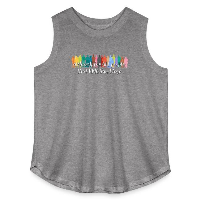 a church for all people - with colorful graphic