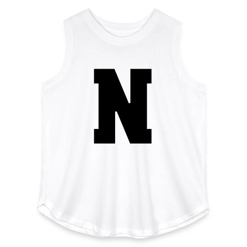 Varsity Letter N Athletic Font Graphic - Women's Curvy Relaxed Tank Top