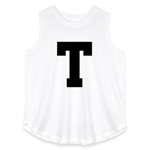Varsity Letter T Athletic Font Design - Women's Curvy Relaxed Tank Top