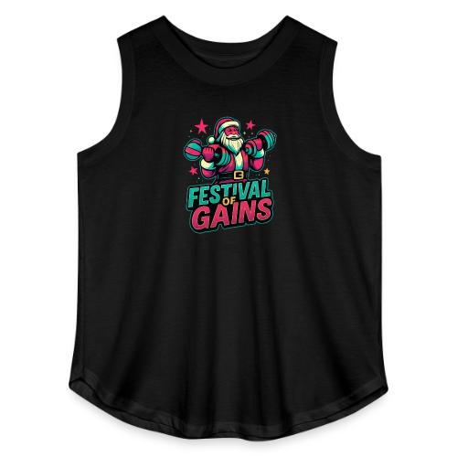 Festival of Gains Funny Gym Santa Christmas - Women's Curvy Relaxed Tank Top