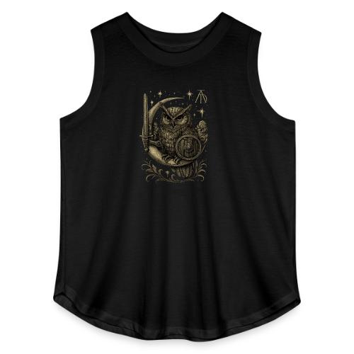 Moon Warrior Owl – Celestial Strength Tee - Women's Curvy Relaxed Tank Top