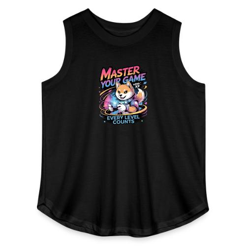 Cute Gamer Shiba Inu Level Up - Women's Curvy Relaxed Tank Top