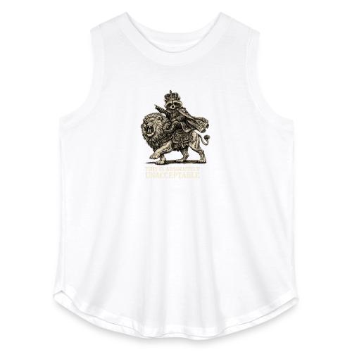 Funny Raccoon King Riding Lion Vintage Meme Art - Women's Curvy Relaxed Tank Top