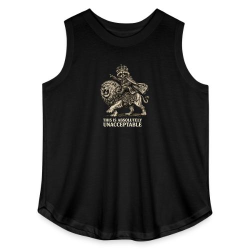Funny Raccoon King Riding Lion Vintage Meme Art - Women's Curvy Relaxed Tank Top