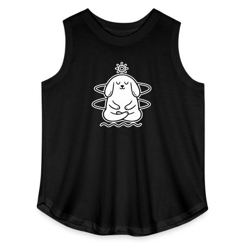 Cute Meditating Bunny Zen Yoga Animal - Women's Curvy Relaxed Tank Top