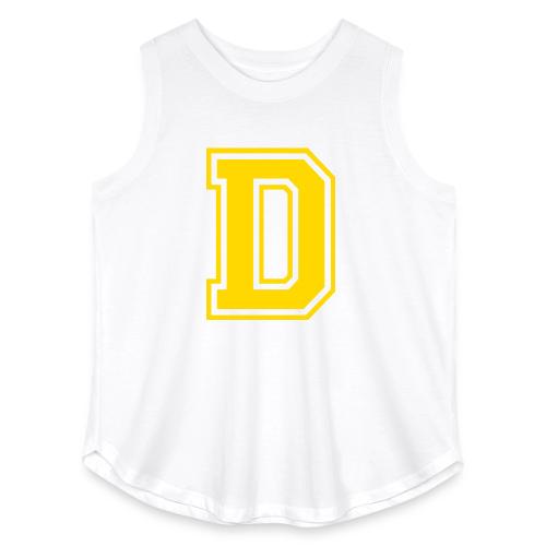 Letter D – Capital Athletic Alphabet Monogram - Women's Curvy Relaxed Tank Top