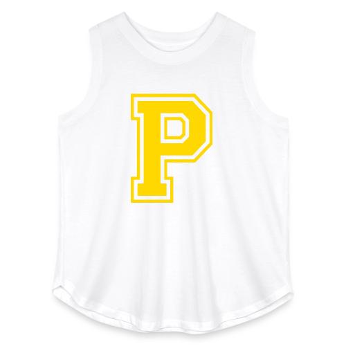 Letter P – Capital Athletic Alphabet Monogram - Women's Curvy Relaxed Tank Top