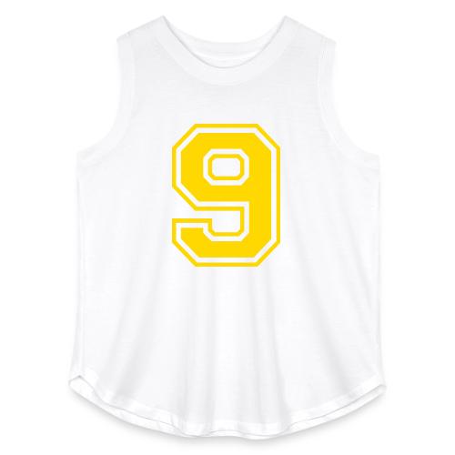 Number 9 in a classic athletic collegiate font - Women's Curvy Relaxed Tank Top