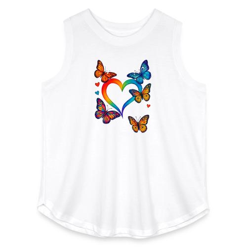 Mama Heart Personalized Kids’ Names gift - Women's Curvy Relaxed Tank Top