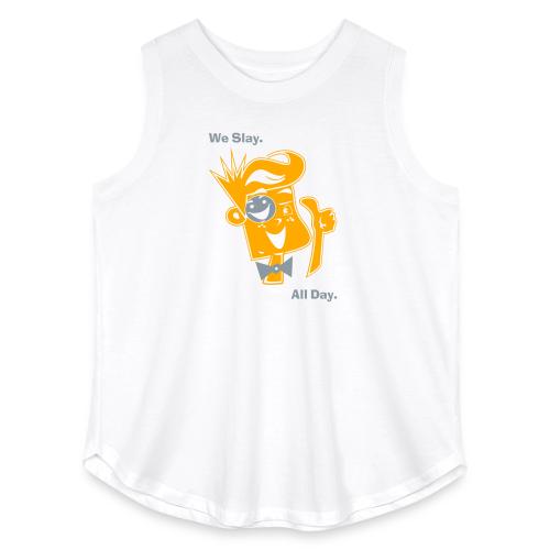 We Slay All Day Shiny Shirt Metallic Silver & Gold - Women's Curvy Relaxed Tank Top