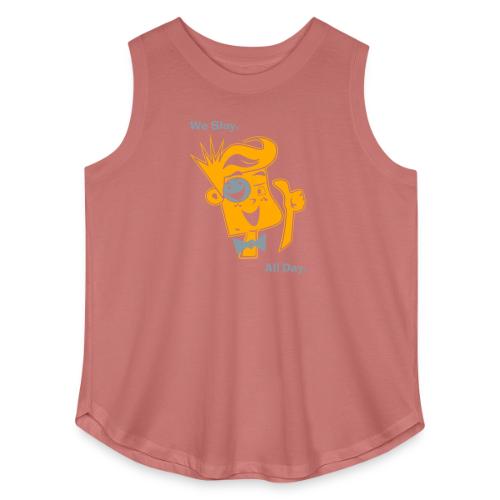 We Slay All Day Shiny Shirt Metallic Silver & Gold - Women's Curvy Relaxed Tank Top