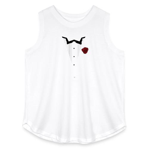 Tuxedo w/White Lapel - Women's Curvy Relaxed Tank Top