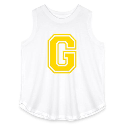 Letter G – Capital Athletic Alphabet Monogram - Women's Curvy Relaxed Tank Top
