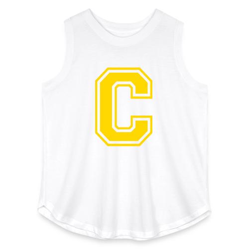 Letter C – Capital Athletic Alphabet Monogram - Women's Curvy Relaxed Tank Top
