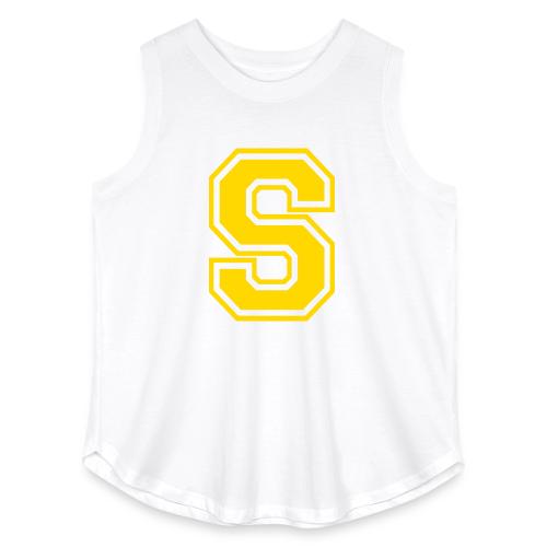 Letter S – Capital Athletic Alphabet Monogram - Women's Curvy Relaxed Tank Top