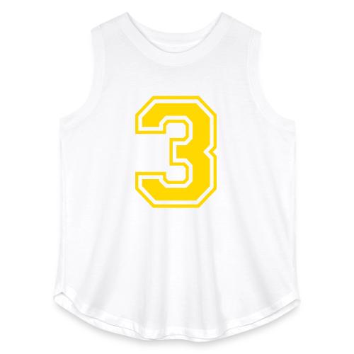 Number 3 in a classic athletic collegiate font - Women's Curvy Relaxed Tank Top
