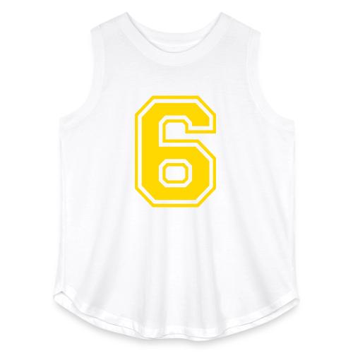 Number 6 in a classic athletic collegiate font - Women's Curvy Relaxed Tank Top