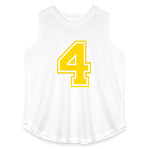 Number 4 in a classic athletic collegiate font - Women's Curvy Relaxed Tank Top