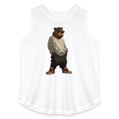 Urban Streetwear Bear Cool Apparel Design - Women's Curvy Relaxed Tank Top