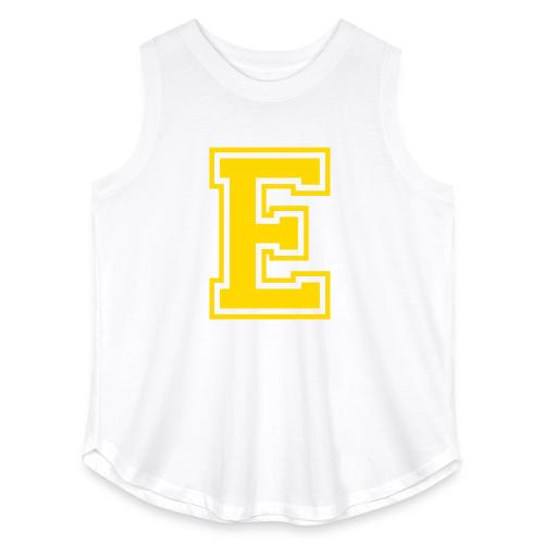 Letter E – Capital Athletic Alphabet Monogram - Women's Curvy Relaxed Tank Top