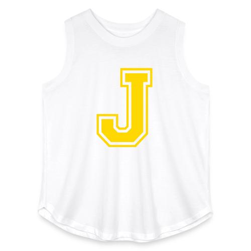 Letter J – Capital Athletic Alphabet Monogram - Women's Curvy Relaxed Tank Top