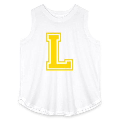 Letter L – Capital Athletic Alphabet Monogram - Women's Curvy Relaxed Tank Top