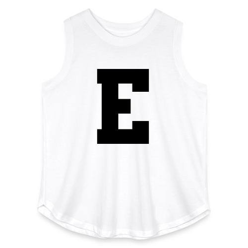 Varsity Letter E Collegiate Font Graphic - Women's Curvy Relaxed Tank Top