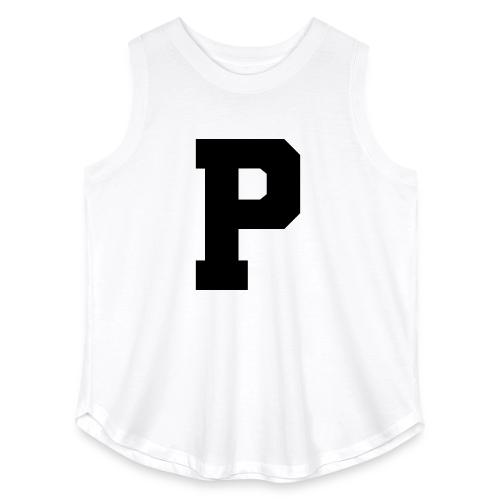 Varsity Letter P Athletic Alphabet Design - Women's Curvy Relaxed Tank Top