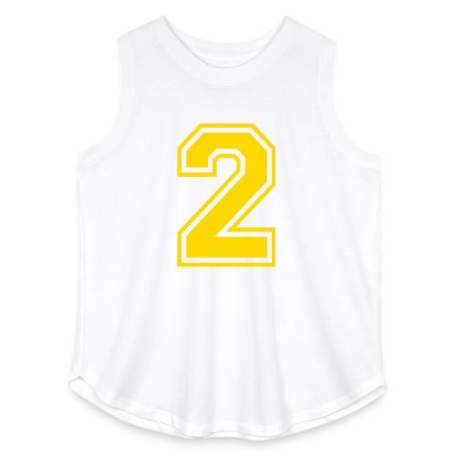 Number 2 in a classic athletic collegiate font - Women's Curvy Relaxed Tank Top