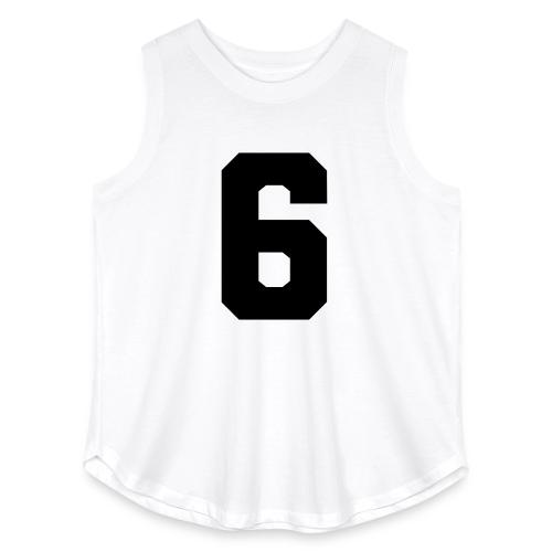 Varsity Number 6 Sports Font - Women's Curvy Relaxed Tank Top