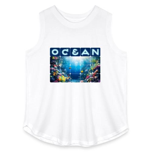 Ocean: Neon Reef Glow - Women's Curvy Relaxed Tank Top