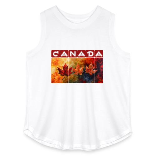 Painted Canada Leaves - Women's Curvy Relaxed Tank Top