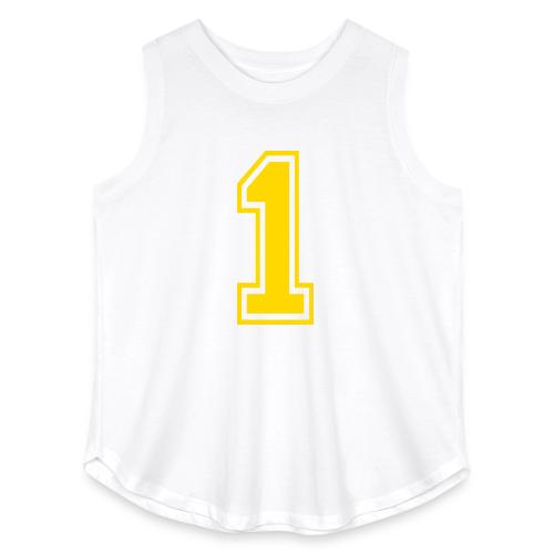 Number 1 in a classic athletic collegiate font - Women's Curvy Relaxed Tank Top