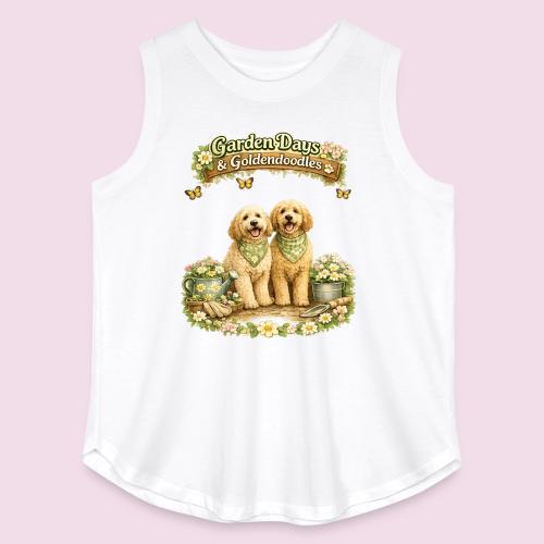 Garden Days & Goldendoodles Cozy Dog Lovers Design - Women's Curvy Relaxed Tank Top