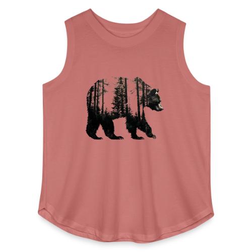 Evergreen Bear Silhouette - Women's Curvy Relaxed Tank Top
